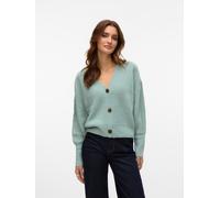 Strickjacke VERO MODA "VMLEA LS V-NECK CUFF CARDIGAN NOOS", Damen, Gr. M, grau (gray mist), Strick, Obermaterial: 100% Polyacryl, unifarben, regular fit normal, V-Ausschnitt, Rippbündchen, Strickjacke