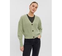 Strickjacke VERO MODA "VMLEA LS V-NECK CUFF CARDIGAN" Gr. S (36), beige (desert sage) Damen Strickjacken (66654548-S) desert sage