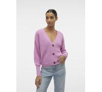 Strickjacke VERO MODA "VMLEA LS V-NECK CUFF CARDIGAN NOOS", Damen, Gr. S, pastel lavender, Strick, Obermaterial: 100% Polyacryl, unifarben, regular fit normal, V-Ausschnitt, Rippbündchen, Strickjacken