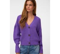 Strickjacke VERO MODA "VMLEA LS V-NECK CUFF CARDIGAN NOOS", Damen, Gr. XL, lila (royal lila), Strick, Obermaterial: 100% Polyacryl, unifarben, regular fit normal, V-Ausschnitt, Rippbündchen, Strickjac