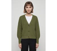 Strickjacke VERO MODA "VMLEA LS V-NECK CUFF CARDIGAN NOOS", Damen, Gr. XS, grün (sphagnum), Strick, Obermaterial: 100% Polyacryl, unifarben, regular fit normal, V-Ausschnitt, Rippbündchen, Strickjacke