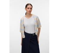 Strickjacke VERO MODA "VMMAYBE 2/4 OPEN CARDIGAN NOOS", Herren, Gr. XS, birch stripes:cashmere blau, parfait pink, Strick, Obermaterial: 100% Polyester, gestreift, normal, V-Ausschnitt, Strickjacken S