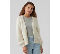 Strickjacke VERO MODA "VMMAYBE LS OPEN CARDIGAN GA REP", Damen, Gr. M, birch, Strick, Obermaterial: 100% Polyester, unifarben, loose fit hüftbedeckend, ohne Ausschnitt, Rippbündchen, Strickjacken Stri
