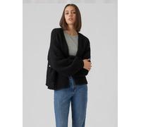 Strickjacke VERO MODA "VMMAYBE LS OPEN CARDIGAN GA REP", Damen, Gr. S, schwarz, Strick, Obermaterial: 100% Polyester, unifarben, loose fit hüftbedeckend, ohne Ausschnitt, Rippbündchen, Strickjacken (9