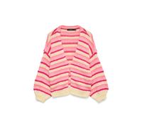 Strickjacke VERO MODA "VMMAYBE STRIPE LS OPEN CARDIGAN NOOS", Damen, Gr. M, chintz rose stripes:with golden haze, pink cosmos, coral paradise, jazzy, Strick, Obermaterial: 100% Polyester, geringelt, g