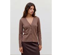 Strickjacke VERO MODA "VMMILLE LS V-NECK CARDIGAN NOOS", Damen, Gr. L, braun (cocoa braun), Strick, Obermaterial: 78% Polyester, 16% Viskose, 6% Wolle, unifarben, normal, V-Ausschnitt, Strickjacken St