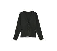 Strickjacke VERO MODA "VMMILLE LS V-NECK CARDIGAN NOOS", Damen, Gr. M, schwarz (dunkelgrau melange), Strick, Obermaterial: 78% Polyester, 16% Viskose, 6% Wolle, unifarben, normal, V-Ausschnitt, Strick