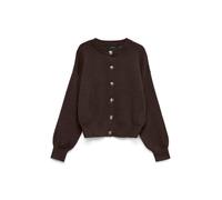 Strickjacke VERO MODA "VMNOELLA LS O-NECK CARDIGAN BOO", Damen, Gr. XS, braun (chocolate torte), Strick, Obermaterial: 36% Viskose, 30% Baumwolle, 20% Polyester, 14% Nylon, unifarben, normal, Rundhals