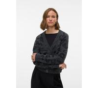 VERO MODA Damen Vmzuzu Ls V-Neck Cardigan, Dark Grey Melange, S