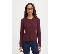 Strickjacke VILA "VIKERRY CABLE L/S KNIT CARDIGAN-NOOS", Damen, Gr. S, port royale, Strick, Obermaterial: 53% Polyester, 30% Viskose, 17% Polyamid, unifarben, normal normal, Rundhals, gerader Abschlus