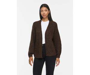 Strickjacke VILA "VILAMPE OPEN L/S KNIT CARDIGAN-NOOS", Damen, Gr. S, coffee bean, Strick, Obermaterial: 70% Polyester, 21% Nylon, 8% Wolle, 1% Elasthan, unifarben, normal normal, V-Ausschnitt, Bündch