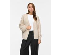 Strickjacke VILA "VILAMPE OPEN L/S KNIT CARDIGAN-NOOS", Damen, Gr. S, super light natural melan, Strick, Obermaterial: 70% Polyester, 21% Nylon, 8% Wolle, 1% Elasthan, unifarben, normal normal, V-Auss