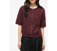 Strickjacke VILA "VILIGA 2/4 O-NECK KNIT CARDIGAN - NOOS", Damen, Gr. M, port royale detail:melange, Obermaterial: 97% Polyester, 3% Elasthan, meliert, regular fit normal, Rundhals, Strickjacken Stric