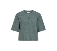 Strickjacke VILA "VILIGA 2/4 O-NECK KNIT CARDIGAN - NOOS", Damen, Gr. XXL, balsam grün detail:melange, Obermaterial: 97% Polyester, 3% Elasthan, meliert, regular fit normal, Rundhals, Strickjacken Str