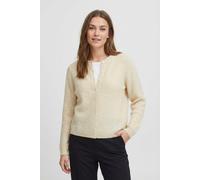 Strickjacke VILA "VILORY O-NECK L/S KNIT CARDIGAN-NOOS", Damen, Gr. M, beige (sandshell detail:melange), Rippstrick, Obermaterial: 45% Polyamid, 20% Wolle, 19% Polyacryl, 10% Alpaka, 6% Elasthan, meli