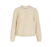 Strickjacke VILA "VILORY O-NECK L/S KNIT CARDIGAN-NOOS", Damen, Gr. M, sandshell detail:melange, Rippstrick, Obermaterial: 45% Polyamid, 20% Wolle, 19% Polyacryl, 10% Alpaka, 6% Elasthan, meliert, reg