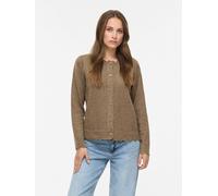 Strickjacke VILA "VINIKOLINA L/S O-NECK KNIT CARDIGAN-NOOS", Damen, Gr. M, falcon detail:melange, Strick, Obermaterial: 97% Polyester, 3% Elasthan, meliert, normal, Rundhals, Strickjacken Strickjacke,