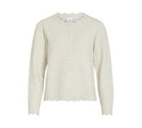 Strickjacke VILA "VINIKOLINA L/S O-NECK KNIT CARDIGAN-NOOS", Damen, Gr. S, super light natural melan, Strick, Obermaterial: 97% Polyester, 3% Elasthan, unifarben, normal, Rundhals, Strickjacken Strick