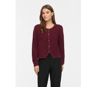 Strickjacke VILA "VIPIGGA O-NECK L/S KNIT JACKET NOOS", Damen, Gr. S, rot (port royale), Strick, Obermaterial: 93% Polyester, 6% Polyacryl, 1% Elasthan, unifarben, normal, Rundhals, Strickjacken Stric