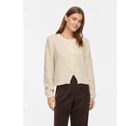 Strickjacke VILA "VIPIGGA O-NECK L/S KNIT JACKET NOOS", Damen, Gr. XS, beige (birch), Strick, Obermaterial: 93% Polyester, 6% Polyacryl, 1% Elasthan, unifarben, normal, Rundhals, Strickjacken Strickja