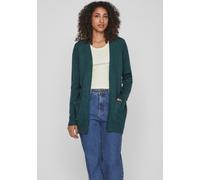 Strickjacke VILA "VIRIL OPEN L/S KNIT CARDIGAN - NOOS", Damen, Gr. L, rosa (ponderosa pine detail:schwarz melange), Strick, Obermaterial: 50% Viskose, 27% Nylon, 23% Polyester, meliert, regular fit hü