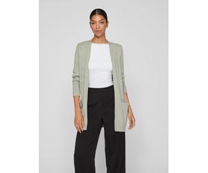 Strickjacke VILA "VIRIL OPEN L/S KNIT CARDIGAN - NOOS", Damen, Gr. XS, grün (oil grün detail:melange), Strick, Obermaterial: 50% Viskose, 27% Nylon, 23% Polyester, meliert, regular fit hüftbedeckend,