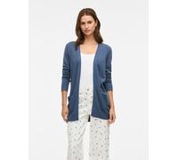 Strickjacke VILA "VIRIL OPEN L/S KNIT CARDIGAN - NOOS", Herren, Gr. XS, vintage indigo detail:schwarz melange, Strick, Obermaterial: 50% Viskose, 27% Nylon, 23% Polyester, meliert, regular fit hüftbed