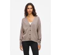 Strickjacke VILA "VIRIL V-NECK KNIT CARDIGAN - NOOS", Damen, Gr. L, falcon detail:melange, Feinstrick, Obermaterial: 50% Viskose, 28% Polyester, 22% Nylon, meliert, regular fit normal, V-Ausschnitt, S