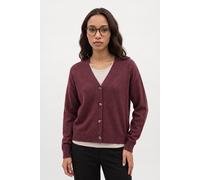 Strickjacke VILA "VIRIL V-NECK KNIT CARDIGAN - NOOS", Damen, Gr. S, rot (port royale detail:schwarz melange), Feinstrick, Obermaterial: 50% Viskose, 28% Polyester, 22% Nylon, meliert, regular fit norm
