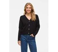 Strickjacke VILA "VIRIL V-NECK KNIT CARDIGAN - NOOS", Damen, Gr. S, schwarz, Feinstrick, Obermaterial: 50% Viskose, 28% Polyester, 22% Nylon, unifarben, modisch, regular fit normal, V-Ausschnitt, Lang