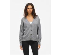 Vila Damen Strickjacke VIRIL V-Ausschnitt Mittelgrau Melange Größe XL