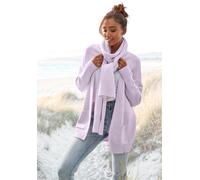 Strickjacke VIVANCE, Damen, Gr. 40/42, flieder meliert, Strick, Obermaterial: 53% Polyester, 37% Polyacryl, 10% Polyamid, meliert, figurumspielend Po-bedeckend, ohne Ausschnitt, Strickjacken, aus kusc