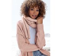 Strickjacke VIVANCE, Damen, Gr. 44/46, beige meliert, Strick, Obermaterial: 53% Polyester, 37% Polyacryl, 10% Polyamid, meliert, figurumspielend Po-bedeckend, ohne Ausschnitt, Strickjacken, aus kusche