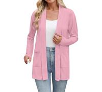 strickjacke weiß lang Strickjacke Herbst Warm Strickmantel Dünne Lange Feinstrickpullover Kuschelig Grobstrick Sweatjacke V Ausschnitt Kapuzen Strickjacken Clip steppmantel damen winter beige