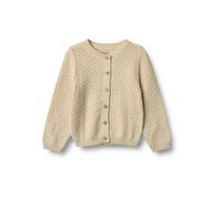Strickjacke WHEAT "WHEAT Knit Cardigan Magnella", Mädchen, Gr. 104, beige (sandshell), 100% Baumwolle (Bio), unifarben, normal, ohne Ausschnitt, Strickjacken Strickjacke (72971020-104) sandshell