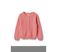 Strickjacke WHEAT "WHEAT Knit Cardigan Maia", Mädchen, Gr. 116, rosa (plum), 100% Baumwolle (Bio), unifarben, normal, Rundhals, Strickjacken Strickjacke (34122626-116) plum