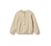 Strickjacke WHEAT "WHEAT Knit Cardigan Maia", Mädchen, Gr. 122, beige (sandshell), 100% Baumwolle (Bio), unifarben, normal, Rundhals, Strickjacken Strickjacke (15266209-122) sandshell