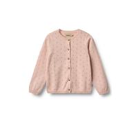 Strickjacke WHEAT "WHEAT Knit Cardigan Maia", Mädchen, Gr. 98, rosa (powder), 100% Baumwolle (Bio), unifarben, normal, Rundhals, Strickjacken Strickjacke (50941862-98) powder