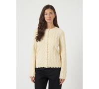 Strickjacke Y.A.S "YASBUBERA LS KNIT CARDIGAN S. NOOS", Damen, Gr. S, beige (birch), Strick, Obermaterial: 52% Polyester, 24% Polyacryl, 15% Nylon, 6% Wolle, 3% Elasthan, unifarben, regular fit normal