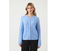 Strickjacke Y.A.S "YASBUBERA LS KNIT CARDIGAN S. NOOS", Damen, Gr. XS, blau (vista blau), Strick, Obermaterial: 52% Polyester, 24% Polyacryl, 15% Nylon, 6% Wolle, 3% Elasthan, unifarben, regular fit n