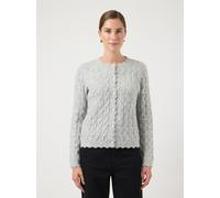 Strickjacke Y.A.S "YASBUBERA LS KNIT CARDIGAN S. NOOS", Damen, Gr. XS, light grau melange, Strick, Obermaterial: 52% Polyester, 24% Polyacryl, 15% Nylon, 6% Wolle, 3% Elasthan, unifarben, regular fit