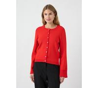 Strickjacke Y.A.S "YASELENA LS KNIT CARDIGAN S. NOOS", Damen, Gr. L, fiery rot, Strick, Obermaterial: 75% Viskose, 25% Nylon, unifarben, regular fit normal, Rundhals, Strickjacken Strickjacke (5545284