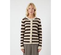 Strickjacke Y.A.S "YASSIRONI LS KNIT CARDIGAN S. NOOS", Damen, Gr. M, chocolate braun, Strick, Obermaterial: 100% Baumwolle, unifarben, regular fit hüftbedeckend, Rundhals, Strickjacken Strickjacke (6