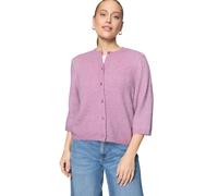 Strickjacke ZERO "Damen 3/4 Arm und Knöpfe", Damen, Gr. 44, rosa (lila melange), Strick, Obermaterial: 2% Elasthan, 15% Polyamid, 8% Polyacryl, 21% Polyester, 49% Polyester, 5% Wolle, aufgeraut, figur