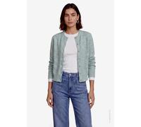 Strickjacke ZERO, Damen, Gr. 40, grün (silber blau melange), Strick, Obermaterial: 41% Polyacryl, 30% Polyamid, 13% Alpaka, 12% Wolle, 4% Elasthan, meliert, körpernah hüftbedeckend, Rundhals, Bündchen