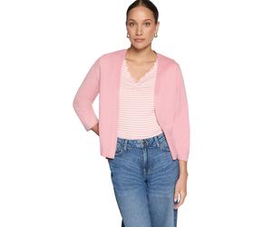 Strickjacke ZERO "Damen mit 3/4 Arm", Damen, Gr. 34, rosa (bridal rose), Obermaterial: 60% Viskose, 40% Baumwolle, Basic, normal, V-Ausschnitt, Strickjacken Strickjacke, Plain/ ohne Details (63178252-