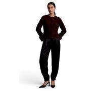 Strickjacke ZERO "Damen mit Plüsch", Damen, Gr. 34, schwarz coffee melange, Stoff, Obermaterial: 7% Wolle, 55% Polyester, 36% Polyacryl, 2% Elasthan, gerade normal, Rundhals, Strickjacken Strickjacke,