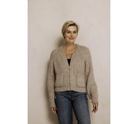 Strickjacke ZHRILL "ZHCORINNA", Damen, Gr. XL, sand, Strick, Obermaterial: 56% Polyacryl, 18% Polyamid, 18% Polyester, 6% Wolle, 2% sonstige Fasern, regular fit hüftlang, Rundhals, Raglanärmel Strickb