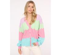 Zwillingsherz Cardigan "Block Wellen" in Grün - 64% | Größe L/XL | Damen Pullover Cardigans