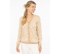 Zwillingsherz Cardigan "Gestrickter-Leo" in Beige - Größe L/XL | Damen Pullover Cardigans